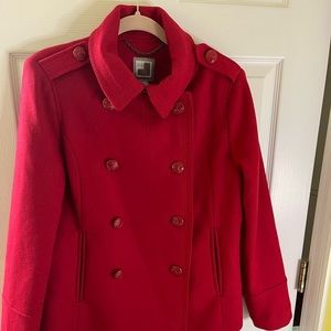 JCPenney Red Double-Breasted Coat